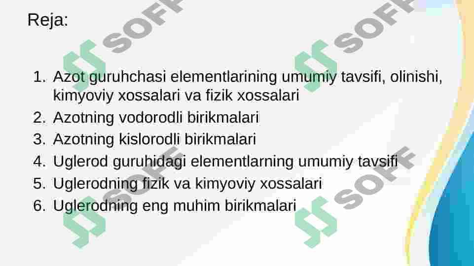 Azot va uglerod guruhlari 2