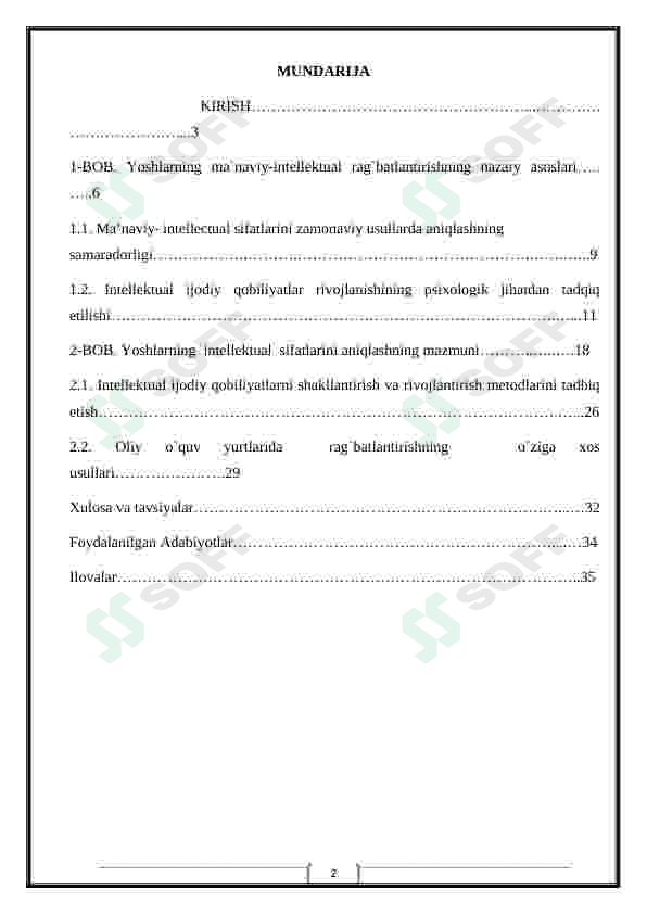 YOSHLARNING MA`NAVIY-INTELLEKTUAL  SIFATLARINI ANIQLASHTIRISH VA RAG`BATLANTIRISH 2