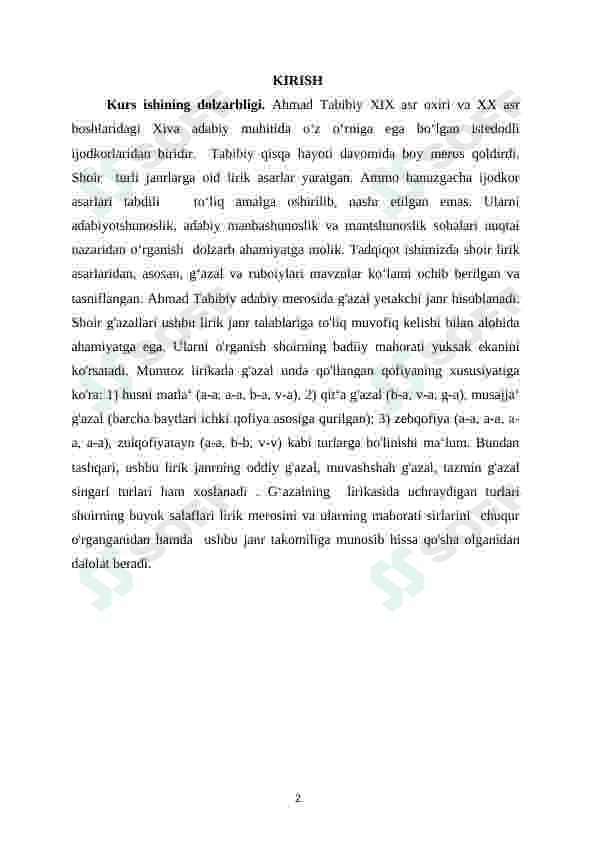 Ahmad Tabibiyning Xorazm adabiy muhitida tutgan o'rni. 2