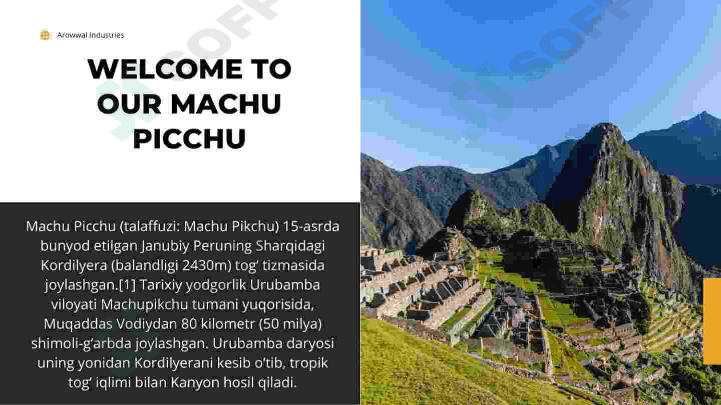 Machu Picchu turizimi haqida 2