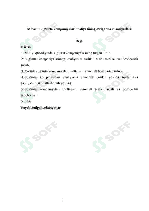 Sug'urta kompaniyalari moliyasining o‘ziga xos xususiyatlari 2