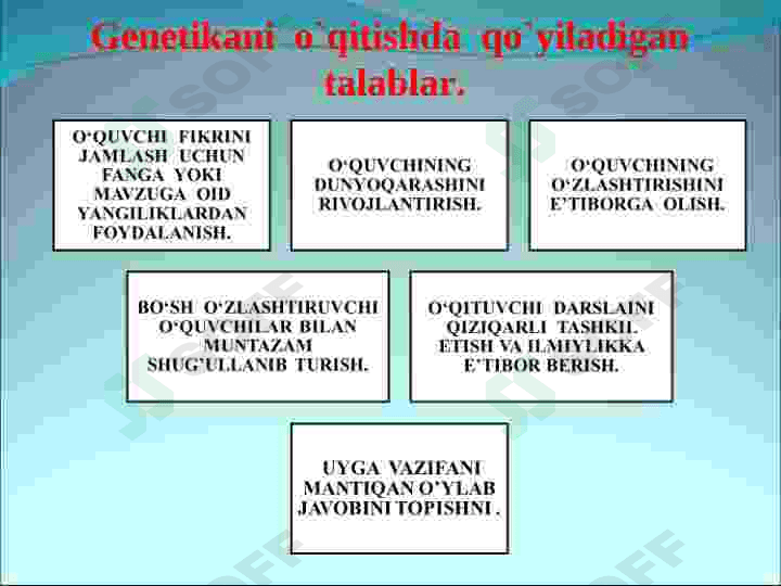 Genetika fani mavzularini yoritishda o`quvchilarda ko`nikmalar hosil qilish 2