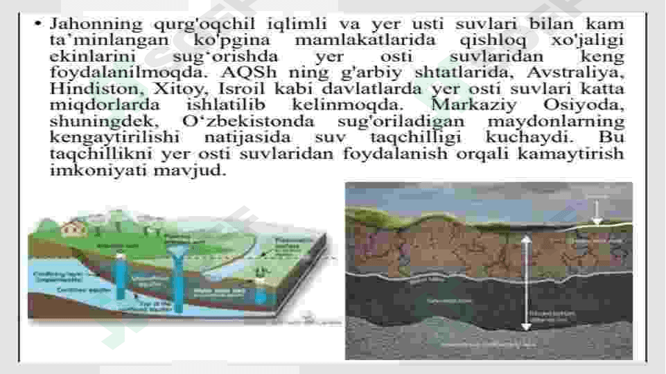 Yer osti ma’danli suvlarining turlari (mirokomponentlar bo’yicha) 2