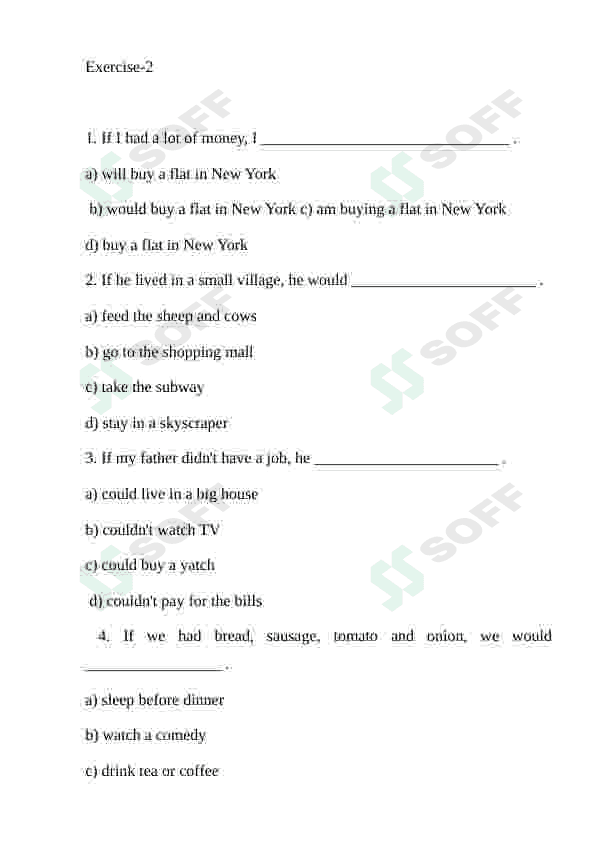 CONDITIONALS EXERCISES 2