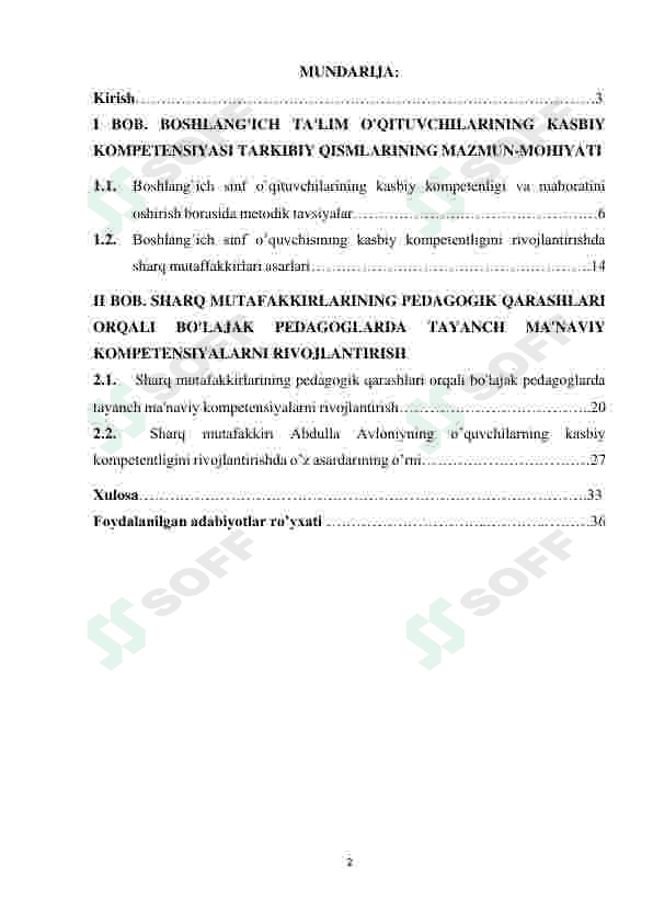 “BOSHLANG’ICH SINF O’QUVCHISINING KASBIY KOMPETENTLIGINI RIVOJLANTIRISHDA SHARQ MUTAFFAKKIRLARI ASARLARIDAN FOYDALANISH”. 2