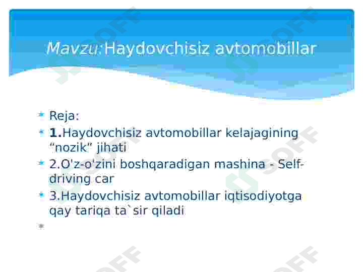 Haydovchisiz avtomabillar 2