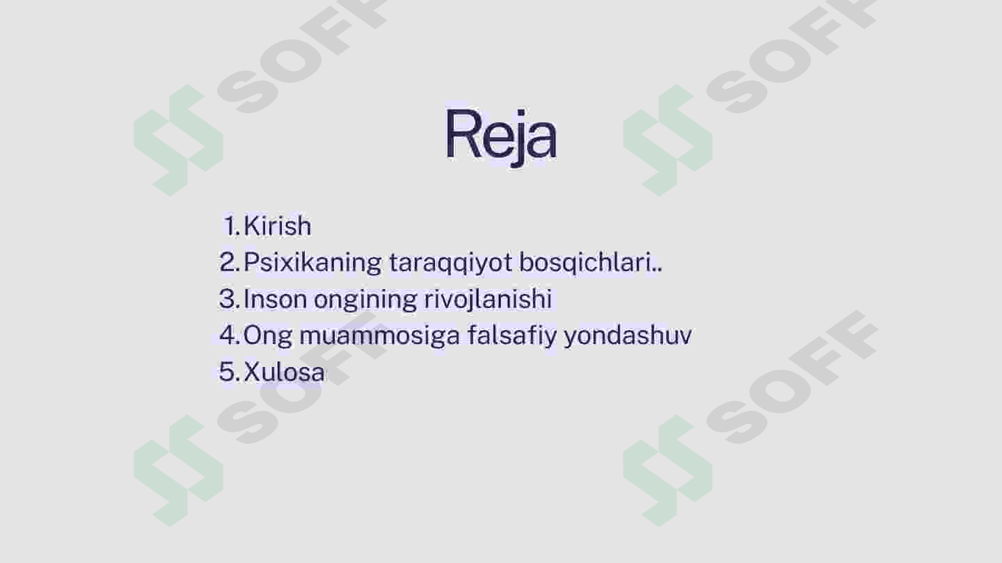 Psixikaning filogenitik taraqqiyoti. Ong haqida tushuncha va uning xossalari 2