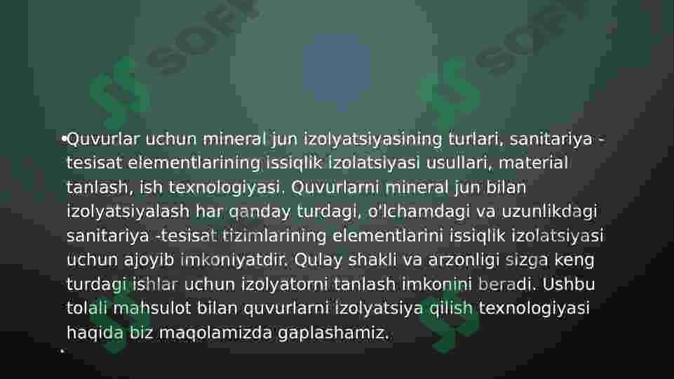 Quvurlarni mineral jun bilan issiqlik izolyatsiyasi 2