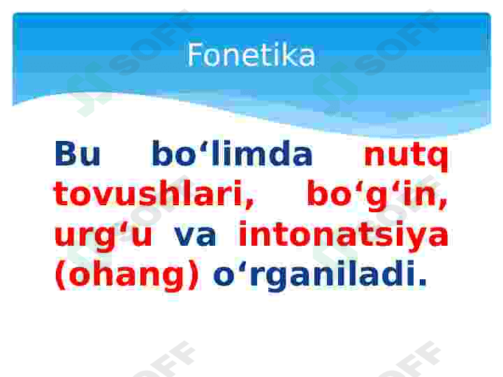 Tilshunoslik va uning bo‘limlari. Fonetika 2