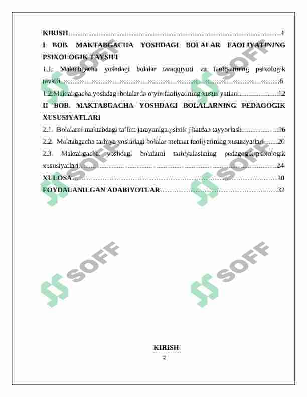 Maktabgacha yoshdagi bolalarning yoshga doir pedagogik-psixologik xususiyatlari va ularning bolaning sog'lom rivojlanishidagi ahamiyati 2