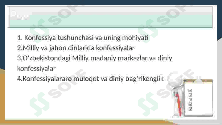 Diniy konfessiyalar.O'zbekistonda faoliyat yurituvchi diniy konfessiyalar 2