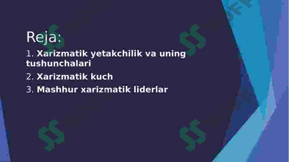 Xarizmatik yetakchilik 2