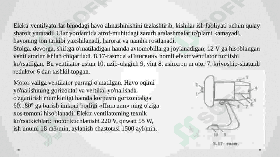 Ventilyator qurilmasining elektr yuritmasi o`rganish 2