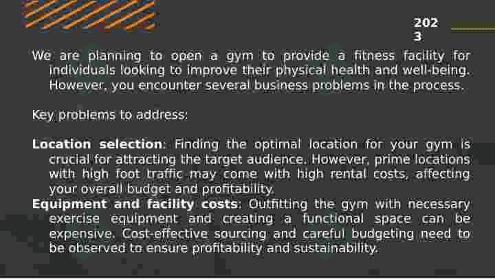 Fitnes zal biznes loyihasi muammolarni yechish (fitness club problem solving) 2