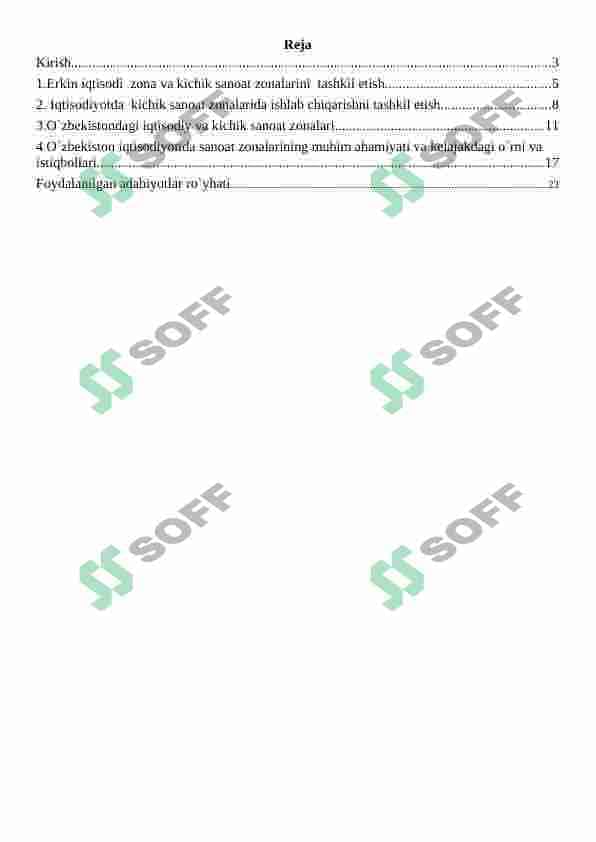 Erkin iqtisodiy zonalar va kichik sanoat zonalarida ishlab chiqarishni tashkil etish istiqbollari 2