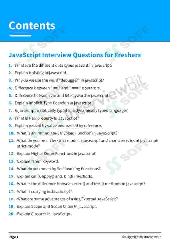 java script savol javoblar kerakli 2