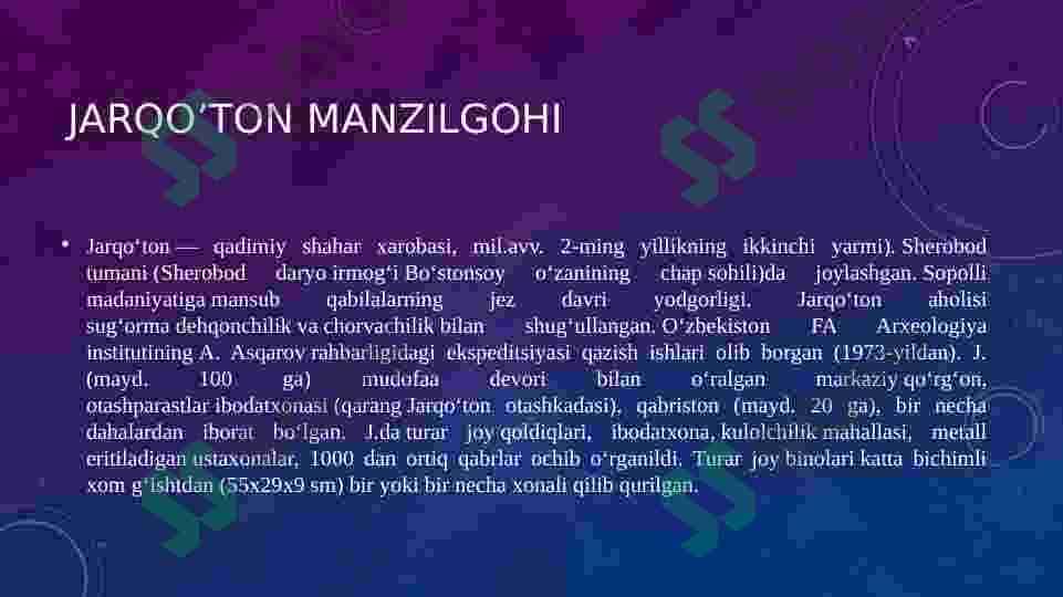 Jarqo'ton manzilgohi 2