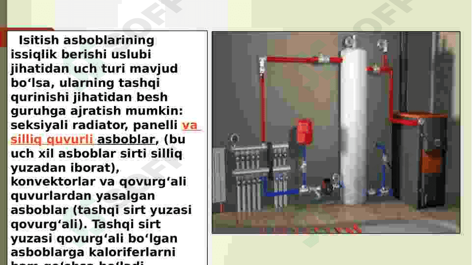 Zamonaviy isitish tizimlari va ularga qo’yiladigan talablar 2