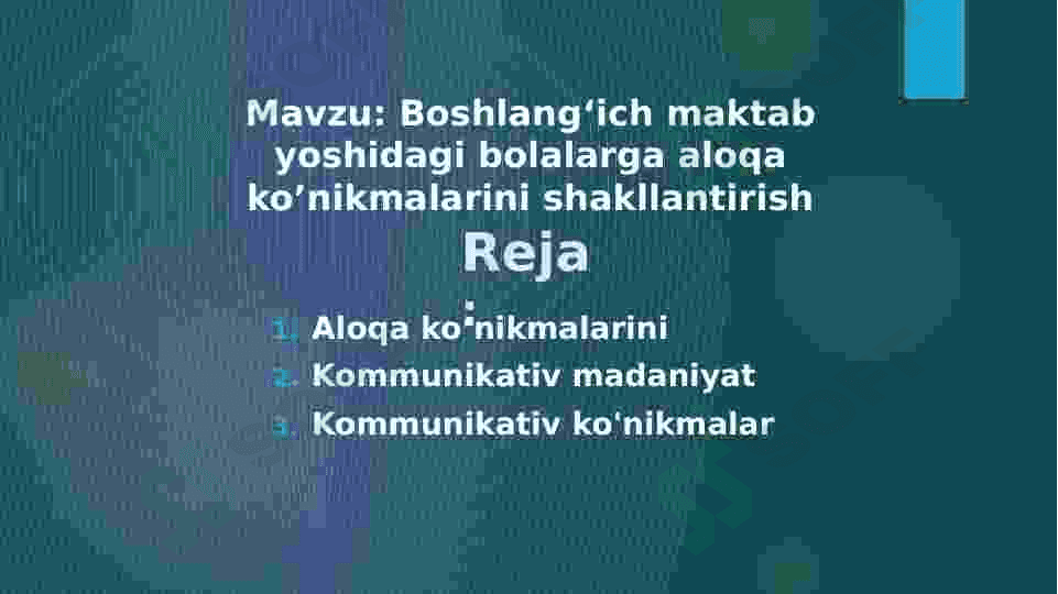 Boshlangʻich maktab yoshidagi bolalarga aloqa ko’nikmalarini shakllantirish 2