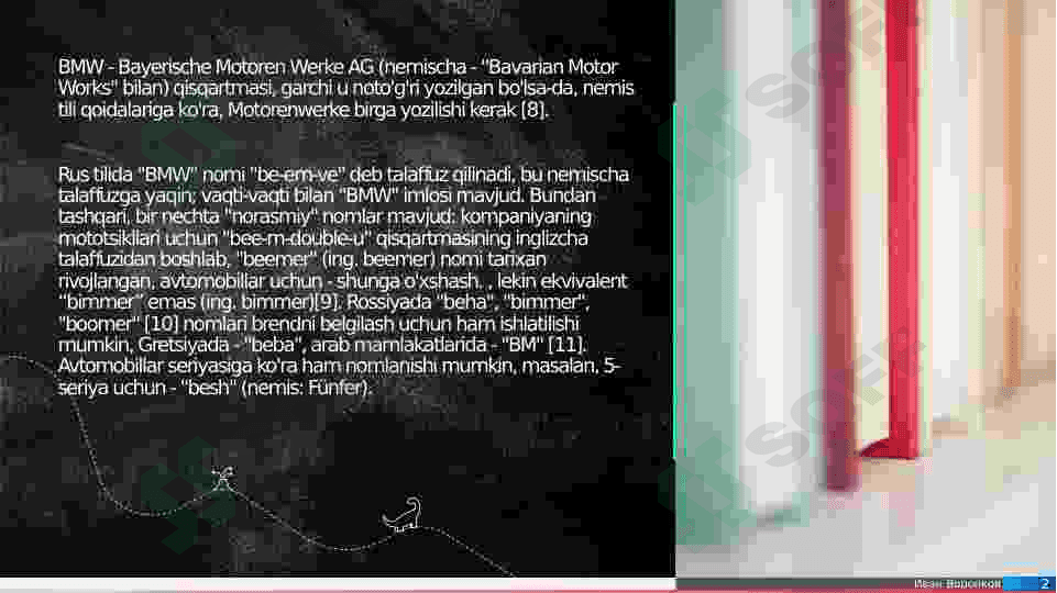 BMW kompaniyasi SWOT-PESTEL tahlili 2