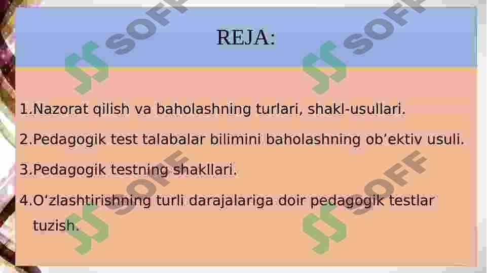 Talabalarning bilim o‘zlashtirishini nazorat qilish 2