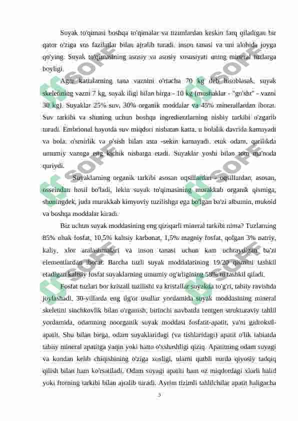SUYAKLAR TUZLISHI , MUSKUL TOQIMASI TUZILISHI  XILMA - XILLIGI VA RIGERENASI 2