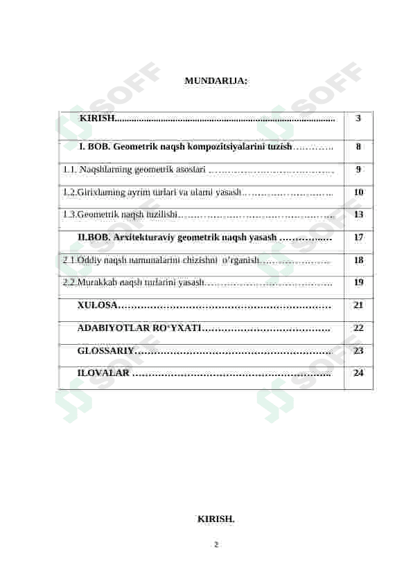 Geometrik  naqsh  kompozitsiyalarini  tuzishda geometrik  yasashlarning  o’rni. 2