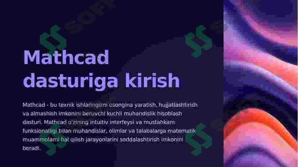 Mathcad dasturiga kirish 2
