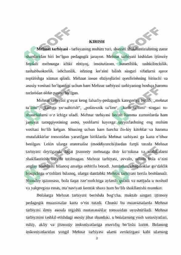 Komil insonni shakllantirishda mehnat tarbiyasining o’rni 2