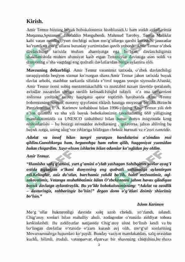 Temuriylar davrida Movarounnahrdagi siyosiy hayot 2