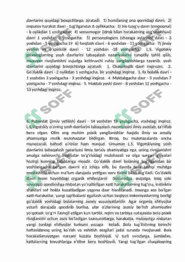 GO‘DAKLIK DAVRINING O'ZIGA XOS PSIXOLOGIK XUSUSIYATLARI 2
