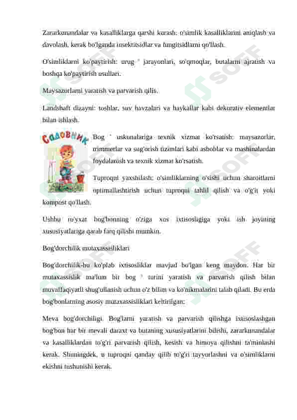 Bog'bon kasbiga doir dars ishlanma 2