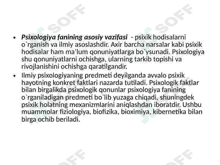 Psiхоlоgiya fanining prеdmеti, vazifalari  va tadqiqоt mеtоdlari 2