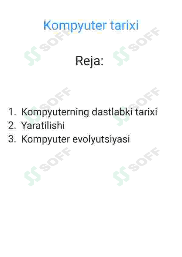 Kompyuterlar tarixi 2