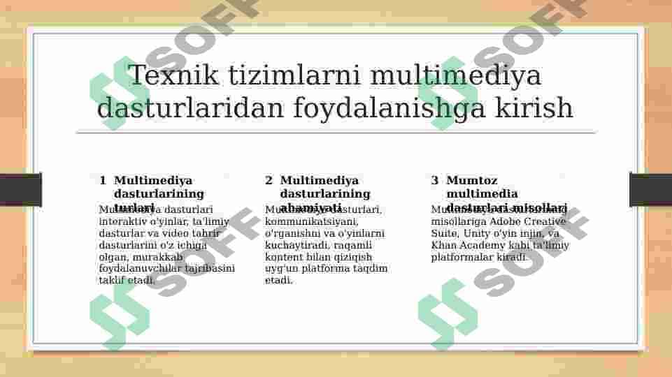 Texnik tizimlarni multimediya dasturlaridan foydalanish texnalogiyalari 2