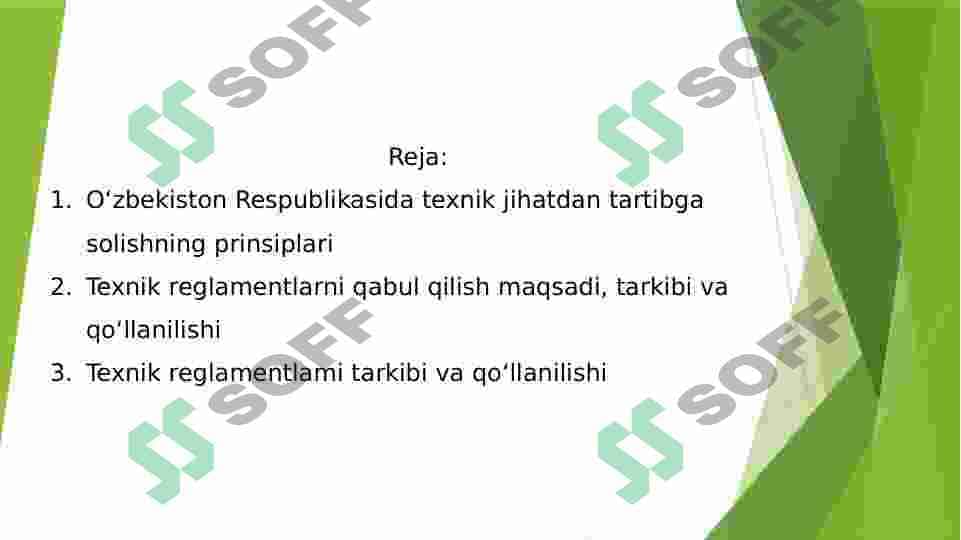Texnik jihatdan tartibga solish va standartlashtirishning texnik me'yorlash asoslari. 2