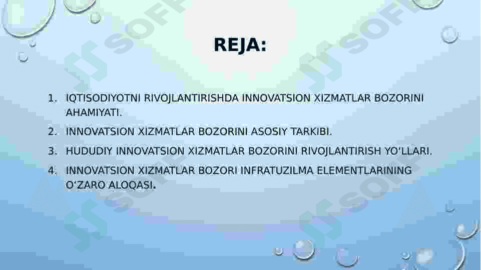 Innovatsion iqtisodiyotda xizmatlar bozorini rivojlantirish 2