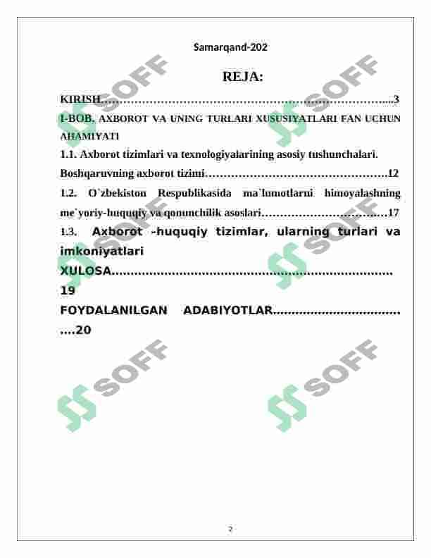 O'zbekiston Respublikasida ma'lumotlarni himoyalashning meyoriy-huquqiy va qonunchilik asoslari 2