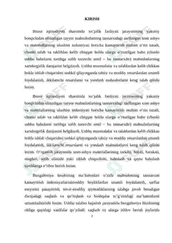 Tovarlar bilan band va bo'sh idishlar hisobi 2