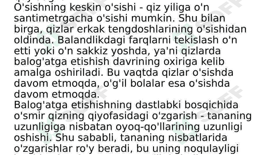 Qizlarda balog'at yoshi 2
