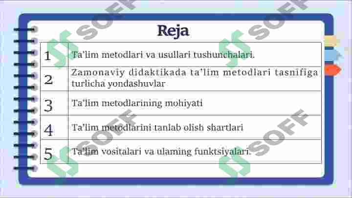 Ta'lim metodlari va vositalari 2