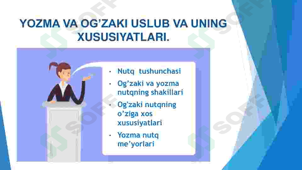YOZMA VA OG’ZAKI USLUB VA UNING XUSUSIYATLARI 2