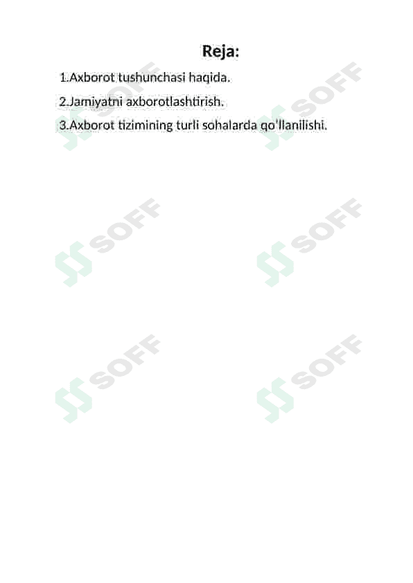 Axborot tizimlari tushunchasi haqida 2