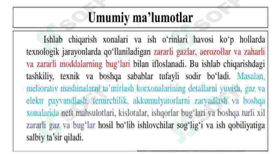laboratoriya havosida zaharli moddalar bug'i borligini aniqlash 2