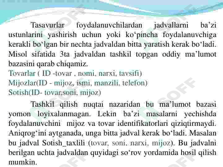 Tranzaksiyalarni boshqarishda so‘rovlar yaratish va qayta ishlash. 2
