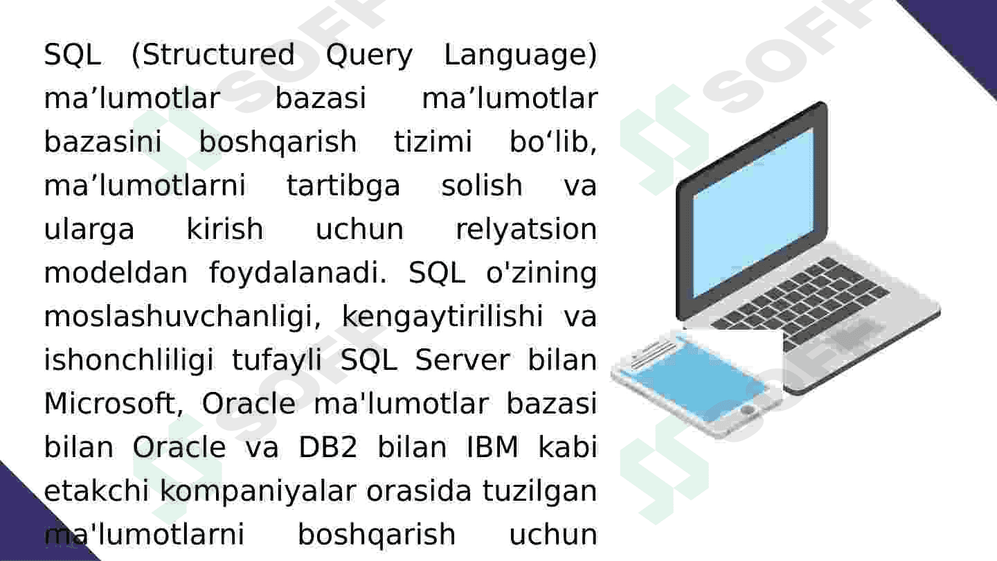 BIG DATA UCHUN MA'LUMOTLAR BAZASI TEXNIKASI 2