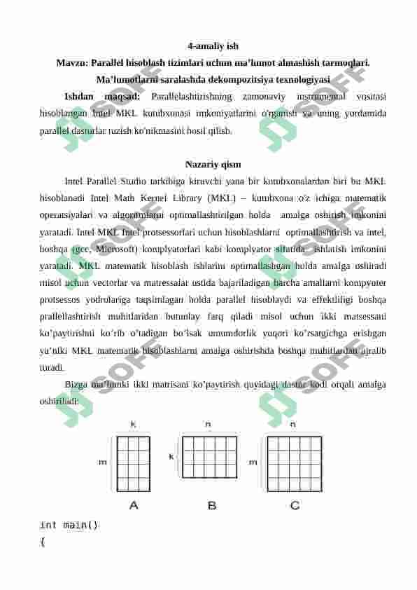 Parallel hisoblash tizimlari uchun ma’lumot almashish tarmoqlari. Ma’lumotlarni saralashda dekompozitsiya texnologiyasi 2