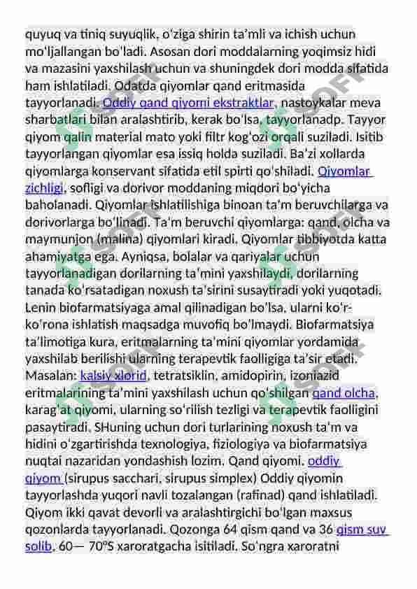 Oddiy qand qiyomini tayorlash texnalogiyasi 2