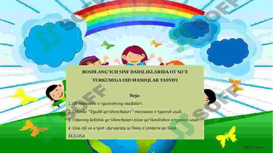 OT SO’Z TURKUMIGA OID MASHQLAR TASNIFI 2