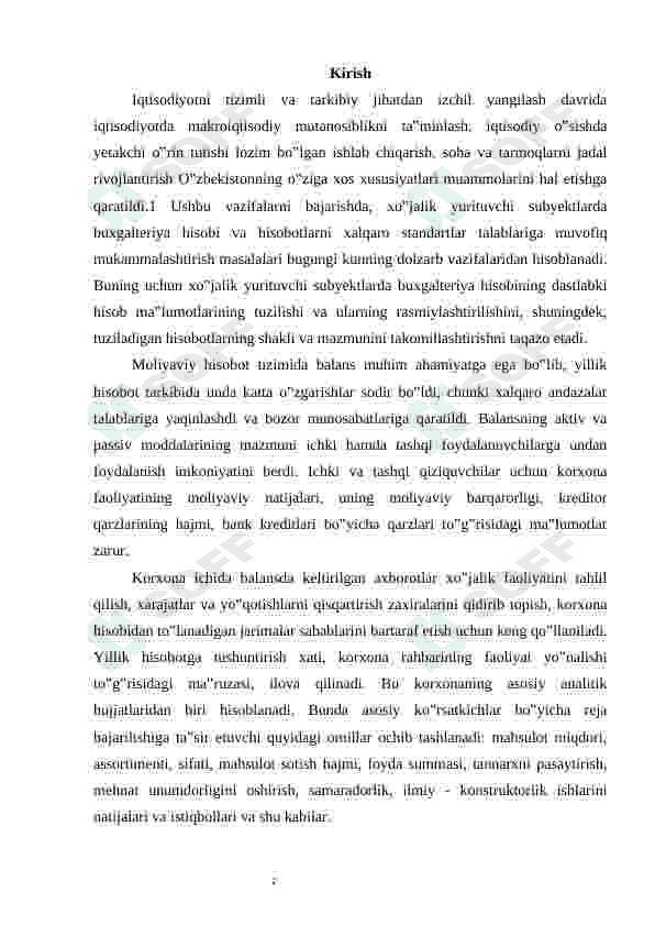 Schyotlarning iqtisodiy mazmuni, tarkibi va tayinlanishi bo’yicha turkumlanishi 2
